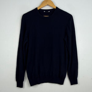 Johnstons of Elgin Cashmere Sweater Womens XL Navy Blue Long Sleeve Crew Neck